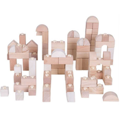 Bigjigs Baby Drevené Spojkocky - Natur set 100 kusov