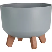 ProGarden Okrogel cvetlični lonec na nogicah, 24 cm, siv