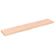 Vidaxl Stenska polica 100x20x2 cm neobdelana trdna hrastovina