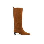 Tommy Hilfiger Zimski škornji Kitten Heel Suede High Boot FW0FW09655 Svetlo rjava