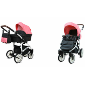 Babylux Optimal Black Coral | 2v1 Kombinirani Voziček kompleti | Otroški voziček + Carrycot