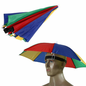 Northix Zložljiv dežnik za glavo - barvita oblika