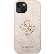 Guess zaščitni ovitek Big Metal Logo 4G Pink Hard Case, Iphone 15
