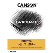 Canson Graduate Bristol risalni blok 180 g/m2 - 20 listov, A5 lepljen