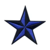 shumee Našitek jadralne zvezde - črno/modro - samolepilna podlaga - vezen našitek/značka/emblem