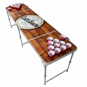 BeerCup Backspin Beer Pong, stol, set, drveni, pretinac za led, 6 loptica, 50 caša