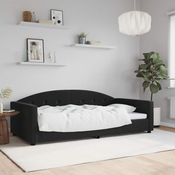 Greatstore Raztegljiva postelja črna 100x200 cm žamet
