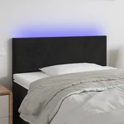 Vidaxl vidaXL Vzglavje postelje z LED diodo črno 90x5x78/88 cm žamet