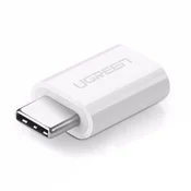 Ugreen adapter iz mikro USB na USB tipa C, bele barve