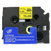 Kompatibilen trak (cev) za Brother HSe-641/HS-641/PT/P-Touch 17,7mm, termoskrčljiv (heat shrink tube) - črn izpis/rumen trak (cev)