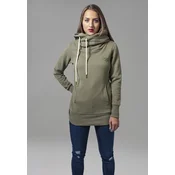 Womens long olive logo with hood