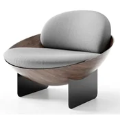 Casa Padrino luxury designer armchair gray/brown 80 x 80 x H. 64 cm - Living room armchair - Living Room Furniture - Hotel Furniture - Luxury Quality - Made in Italy