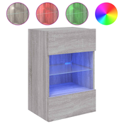MAISON CHIC Stenska TV omarica - TV stojalo - Televizijska omarica z LED lučkami siva sonoma 40x30x60,5 cm, (21700842)