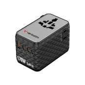 Univerzalni potovalni adapter Verbatim Charge ’n’ Travel 170 W - črn