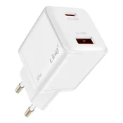 LINQ LinQ, Kompaktni polnilnik USB-C Power Delivery 30W + USB 18W Quick Charge 3.0, Bela, (5000213649)
