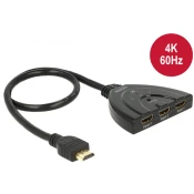 preklopnik DELOCK, 3x HDMI (Ž) na HDMI (M), 4K 60Hz