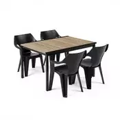 Garnitura vrtnega pohištva Carter 4+1 pepel-grafit