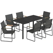 Homestar Vrtni garnitura miza in 6 stolov 150x80x73 cm črna