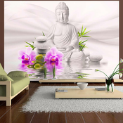 Samoljepljiva foto tapeta - Buddha and pink orchids 392x280