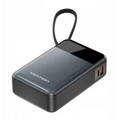 Vention Prenosni polnilnik, 20000mAh, 65W, s USB-C kablom, črn