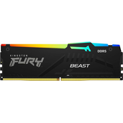 DDR5 64GB (4x16GB) 6000MT/s [FURY BEAST RGB], Non-ECC UDIMM, CL40 1.35V, 288-Pin 1Rx8, Black, Memory Kit, w/RGB Heatsink, XMP