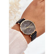 Womens Giorgio&Dario watch on a black leather strap