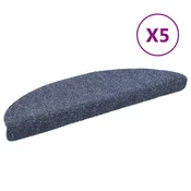 Vidaxl Preproge za stopnice samolepilne 5 kosov 56x17x3 cm modre polkrožne