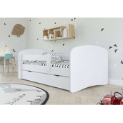 Otroška postelja Ourbaby s ograjico - bela postelja brez skladiščnega prostora,180x80 cm