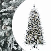 Vidaxl Umetna božična jelka z bučko 210 cm 300 LED Toplo bela
