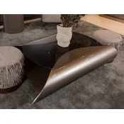 Casa Padrino luxury designer coffee table gray/black 140 x 90 x H. 35 cm - Living room table with glass top - Living room furniture - Hotel furniture - Luxury designer furniture