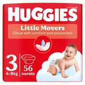 HUGGIES Little Movers Pelene za bebe, 4 - 9 kg, 56 kom