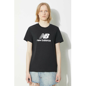 Bombažna kratka majica New Balance Sport Essentials ženska, črna barva, WT41502BK