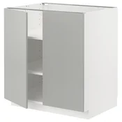 METOD Podni element s policama/2 vrata, bela/Havstorp svetlosiva, 80x60 cm