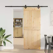 vidaXL Drsna vrata NARVIK Naravna in črna 85 x 210 cm (213,5 cm)