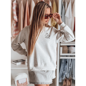 Bluza damska oversize z haftem CHERSOFT szara Dstreet