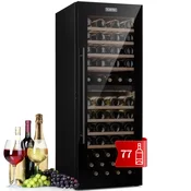 Klarstein Barossa 77 vinska vitrina, 48 cm, 77 steklenic, 2 coni, črna - Klarstein