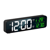 Generic Digitalna zrcalna LED budilka z 2 alarmoma, 5 stopnjami svetlosti, 40 melodijami zvonjenja, (21125805)