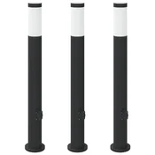 vidaXL vidaXL Stebričke z vtičnico 3 kosi 80 cm nerjaveče jeklo IP44, (5000296959)