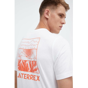 Majica kratkih rukava adidas TERREX Graphic Altitude za muškarce, boja: bijela, s tiskom