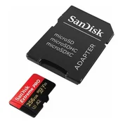 SanDisk Extreme PRO microSDXC 256 GB + SD adapter 200 MB/s in 140 MB/s A2 C10 V30 UHS-I U3
