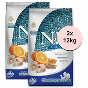 Farmina N&D dog OCEAN Adult Medium & Maxi Codfish and Orange 2x12 kg