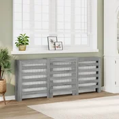 Vidaxl Pokrov za radiator siv sonoma 205x21,5x83,5cm inženirski les