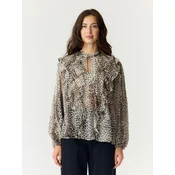YAS Bluza YASCHEEMI ecru/temno rjava