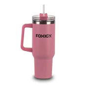 Termo skodelica za avto s slamico 1200 ml roza