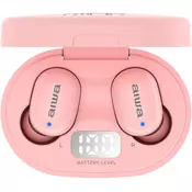 Sportske slušalice s mikrofonom Aiwa - EBTW-150PK, TWS, ružičaste