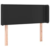 Vidaxl Vzglavje z ušesi črno 103x16x78/88 cm umetno usnje