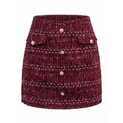 Cupshe Krilo Button-Front Mini Skirt rdeča