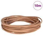 vidaXL Usnjena vrvica Rjava O2,5 mm x 10 m Usnje