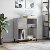 Greatstore Omarica za gramofonske plošče siva sonoma 84,5x38x89cm inž. les