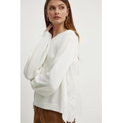 Pamučni pulover Liu Jo boja: bijela